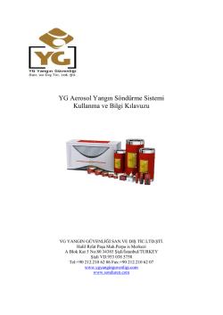 YG Aerosol Yangın Söndürme Sistemi Kullanma ve Bilgi Kılavuzu