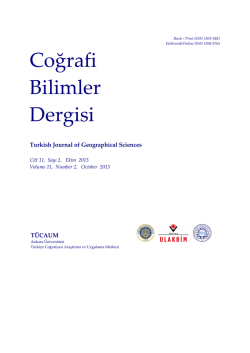 Coğrafi Bilimler Dergisi - Ankara Üniversitesi Dergiler Veritabanı