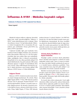 PDF - İnfluenza A H1N1 – Meksika kaynaklı salgın