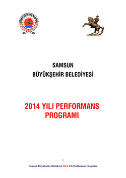 2014 Yili Performans Programi - Samsun Büyükşehir Belediyesi