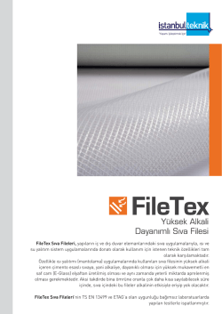 FileTex Sıva Fileleri, yapıların iç ve dış duvar