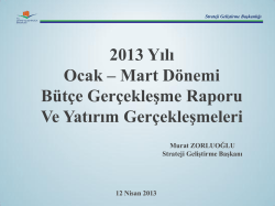 1. Üç Aylık Bütçe Gerçekleşme Raporu (2013)