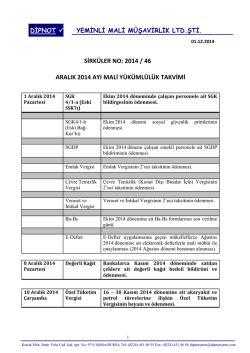 sırk 2014-46 aralık-2014 ayı mali yükümlülük takvimi hk.