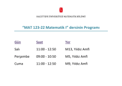 “MAT 123-22 Matematik I” dersinin Programı