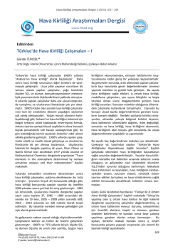 Tam metin (PDF) - Hava Kirliliği Araştırmaları Dergisi