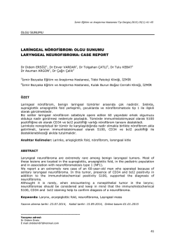 laringeal nörofibrom - Bozyaka Eğitim ve Araştırma Hastanesi