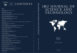 ıbu journal of scıence and technology
