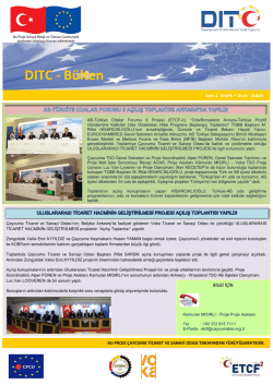 DITC - Bülten - Çaycuma Ticaret ve Sanayi Odası