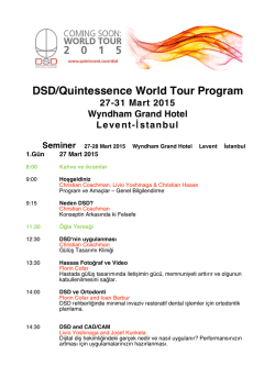 DSD-Quintessence World Tour Program_saatli_Hekim