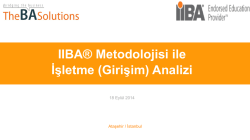 IIBA® Metodolojisi ile İşletme (Girişim) Analizi