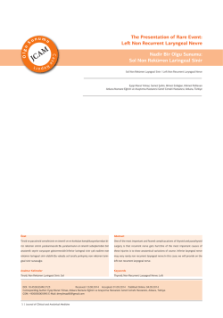 Sol Non Rekürren Laringeal Sinir - Journal of Clinical and Analytical