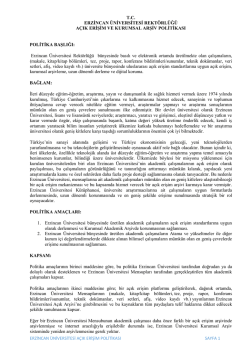 erzincan üniversitesi açık erişim politikası sayfa 1 tc erzincan