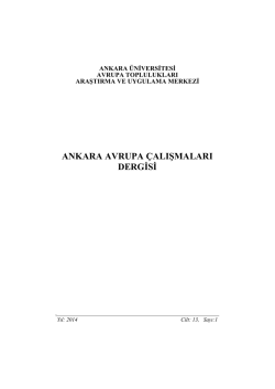 ankara avrupa çalışmaları dergisi - Ankara Üniversitesi Dergiler