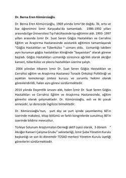 CV - Türkiye Solunum Araştırmaları Derneği