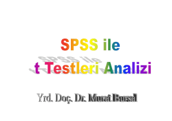 SPSS ile Parametrik Testler (t Testleri Analizi)