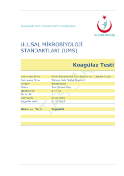 Koagülaz testi - Türkiye Halk Sağlığı Kurumu