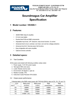 Soundmagus Car Amplifier Specification 1 Model number: VS3500