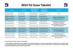 2014 Yılı Sınav Takvimi Açıklanmıştır 13-12-2013