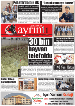 16 Ekim 2014 Perşembe - Polatlı Gazete Ayrıntı