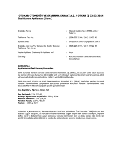 Özel Durum Açıklama Formu - 03.03.2014