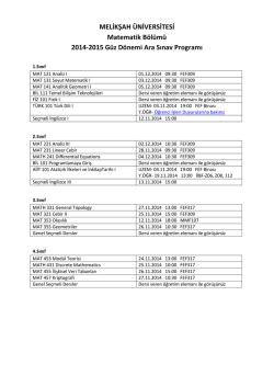 Fall 2014-15 Midterm Schedule-v1