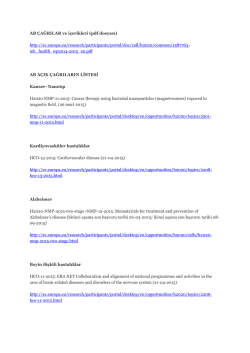 AB ÇAĞRILAR ve içerikleri (pdf dosyası) http://ec.europa.eu