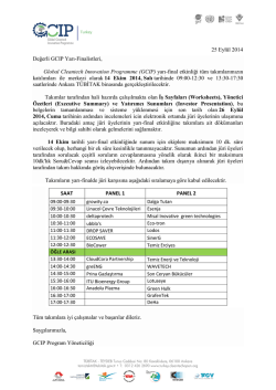 GCIP-Türkiye 2014 Yarı Final Etkinlik Programı √ 14 Ekim 2014