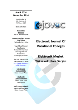 Electronic Journal Of Vocational Colleges Elektronik