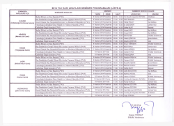 2014 yılı hacı adayları seminer programları (lıste-2)