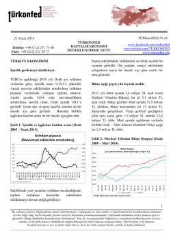 Haftalık Ekonomi Değerlendirme Raporu – 22.04.2014