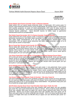 Türkiye İMSAD Aylık Ekonomi Raporu Basın Özeti Kasım 2014