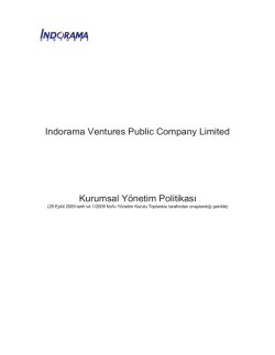 Indorama Ventures Public Company Limited Kurumsal Yönetim