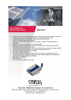PDF İndir - Teta Elektronik A.Ş.
