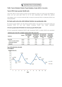 TU K: Tarım Ürünleri Üretici Fiyat Endeksi, Ocak 2015 (17.02.2015
