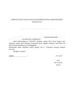 Başvuru Dilekçe (II. Oturum) - İzmir Güney Kamu Hastaneleri Birliği