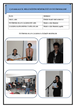 Müzik ve Şiir Dinletisi Projesi - Çanakkale İl Milli Eğitim Müdürlüğü