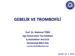 Trombofili - EHOK 2015