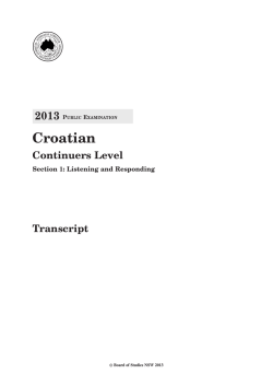 2013 HSC Croatian Continuers - Transcript