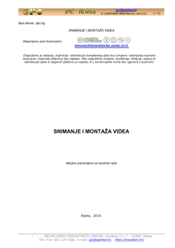 Snimanje i montaza videa (PDF) - INOVACIJSKO