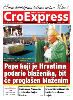Papa koji je Hrvatima podario blaženika, bit će