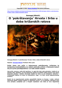 O `pokrštavanju` Hrvata i Srba u doba križarskih ratova