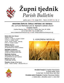 Weekly Bulletin - www.croatianchurchnewyork.org