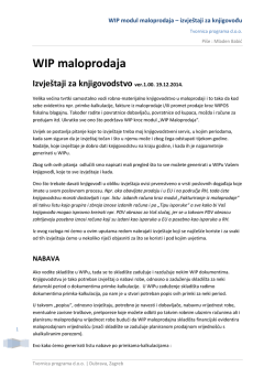WIP maloprodaja - pregled izvještaja za knjigovodstvo
