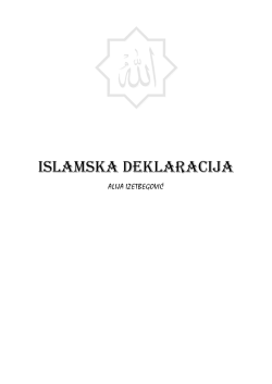 Islamska Deklaracija (Alija Izetbegovic).