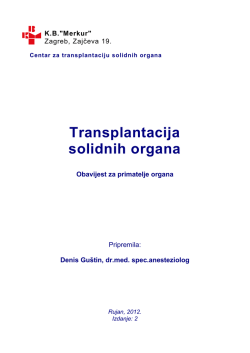 Transplantacija solidnih organa- Obavijest za primatelje