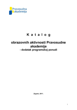 Katalog obrazovnih aktivnosti PA 2011.