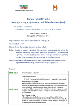 Detaljan program radionice - Split 17.10.2014