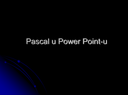 Pascal prezentacija – teorija ukratko