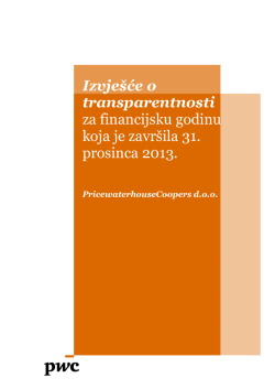 Izvješće o transparentnosti za financijsku godinu koja je završila 31