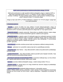 Opšti uslovi poslovanja za telekomunikacijske usluge „T3 Tel